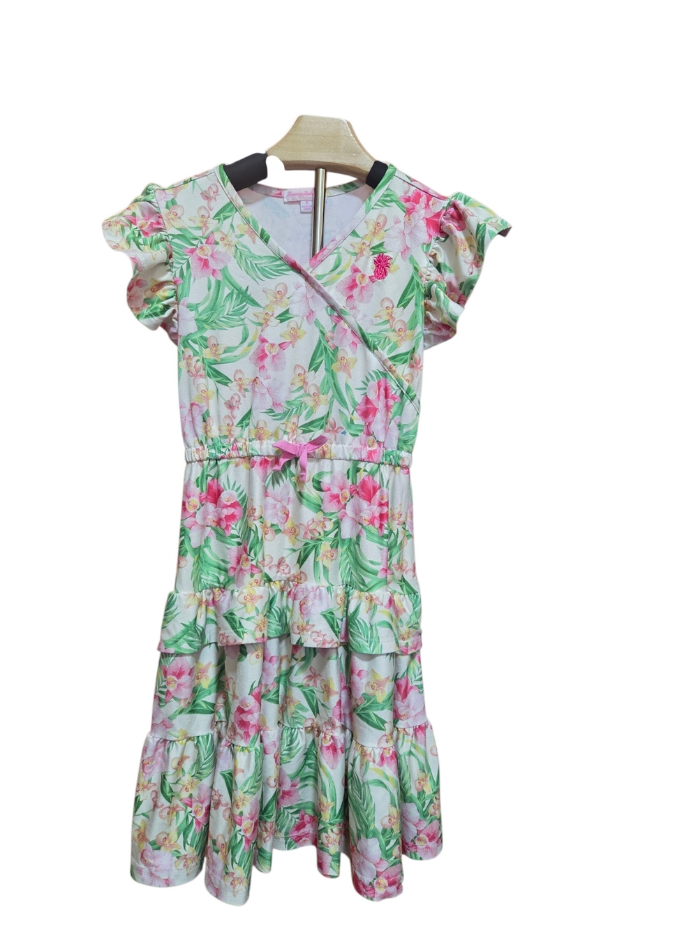 Tommy Bahama Girls Tropical Floral Tiered Ruffle Dress Size 6